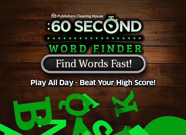 60 Word Finder Game | Win Big at PCHgames | PCH.com